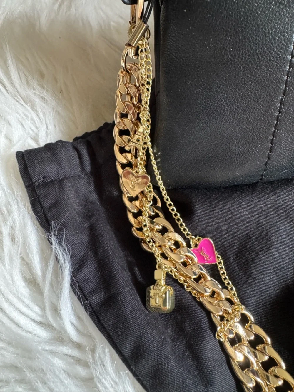 YSL Saint Laurent Jamie Pochon Black Leather Wristlet Clutch with Gold Hardware - Picture 3 of 16